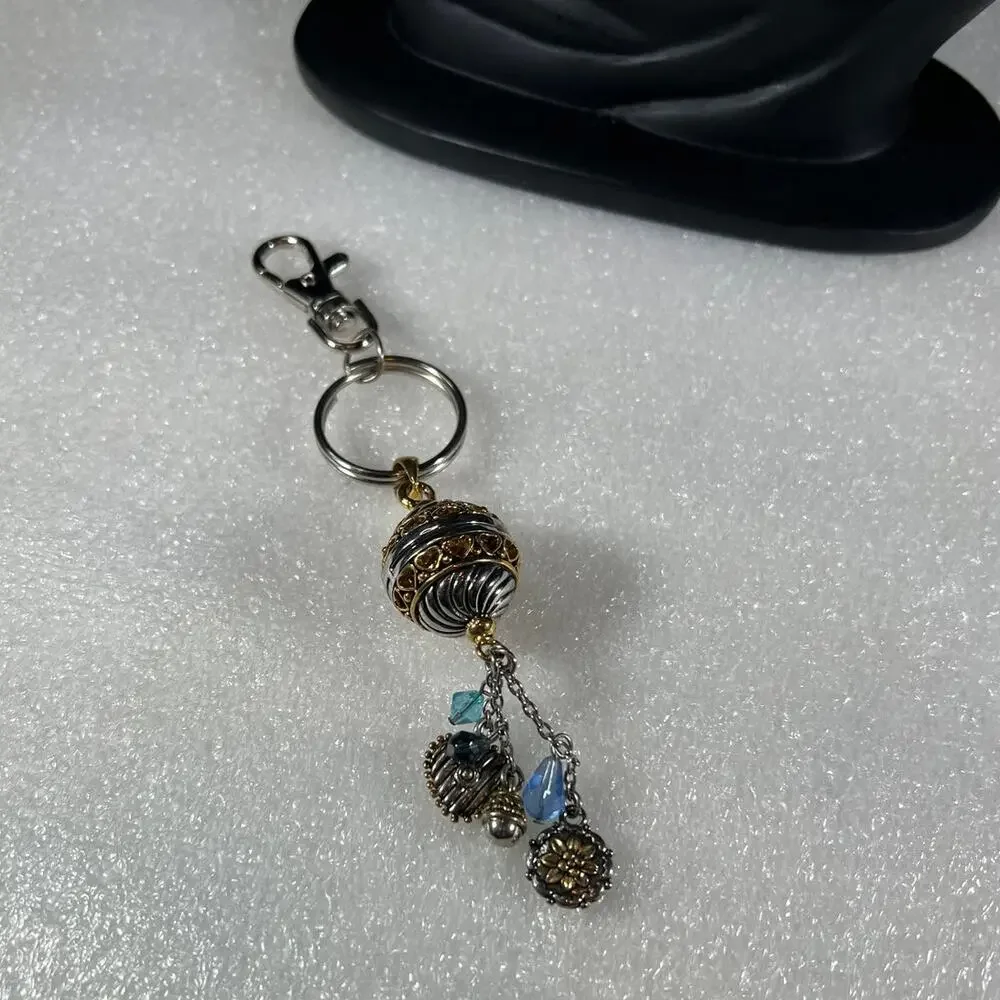 Retro Beaded Ball Hearts Keychain Bag Clip Jeans Clip Accessory NEW